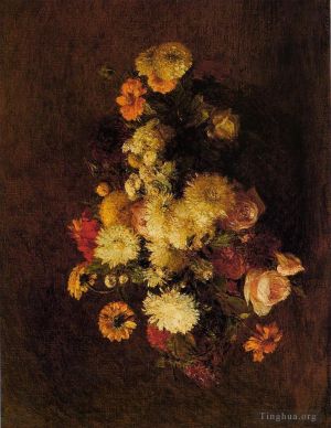 Artist Henri Fantin-Latour's Work - Bouquet of Flowers 3