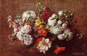 Artist Henri Fantin-Latour's Work - Bouquet of Flowers2