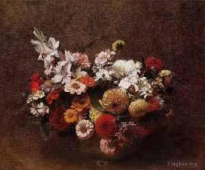 Artist Henri Fantin-Latour's Work - Bouquet of Flowers