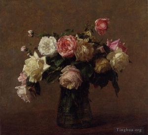 Artist Henri Fantin-Latour's Work - Bouquet of Roses