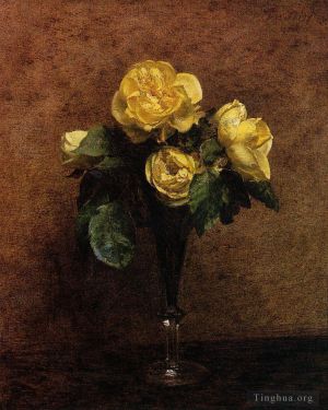 Artist Henri Fantin-Latour's Work - Fleurs Roses Marechal Neil