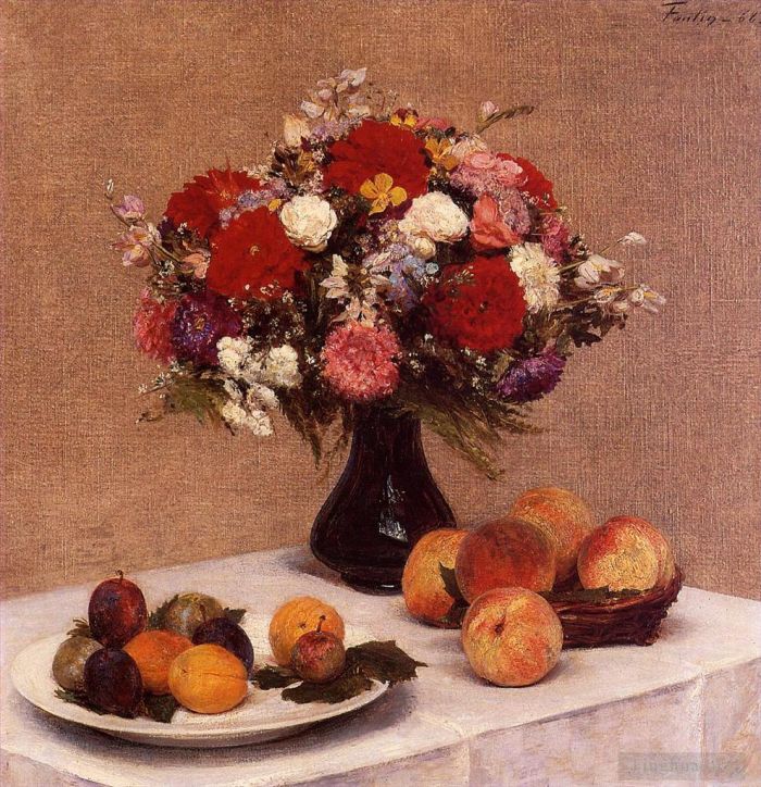 Henri Fantin-Latour Oil Painting - Flowers and Fruit