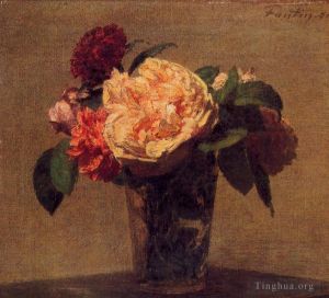 Artist Henri Fantin-Latour's Work - Flowers in a Vase