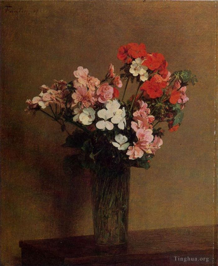 Henri Fantin-Latour Oil Painting - Geraniums