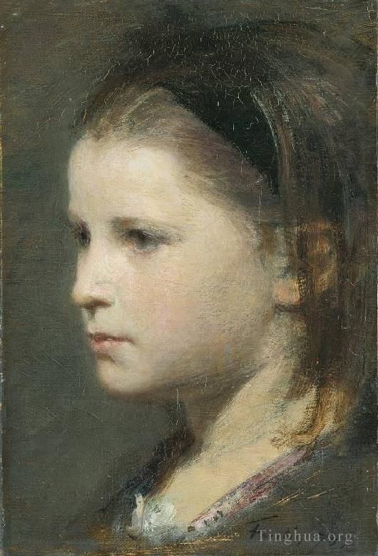 Henri Fantin-Latour Oil Painting - Head of a young girl