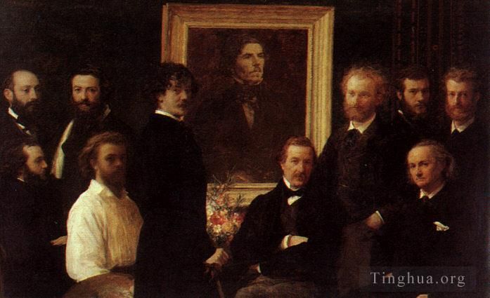 Henri Fantin-Latour Oil Painting - Homage to Delacroix 1864