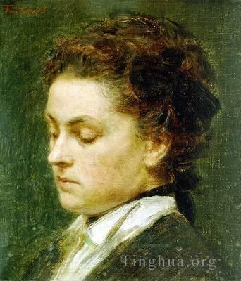 Henri Fantin-Latour Oil Painting - Ritratto di giovane donna 1873