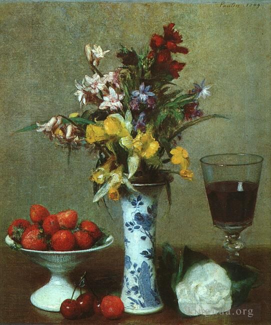 Henri Fantin-Latour Oil Painting - Still Life The Engagement 1869