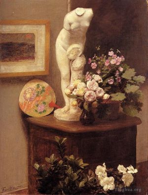Artist Henri Fantin-Latour's Work - Still Life With Torso And Flowers