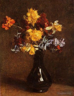 Artist Henri Fantin-Latour's Work - Vase of Flowers