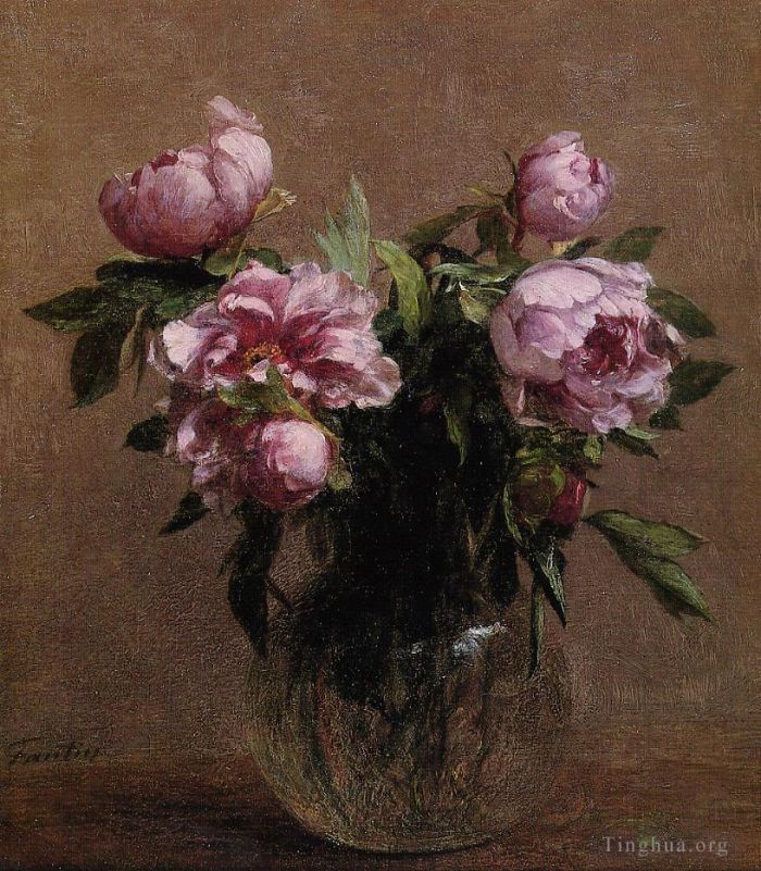 Henri Fantin-Latour Oil Painting - Vase of Peonies