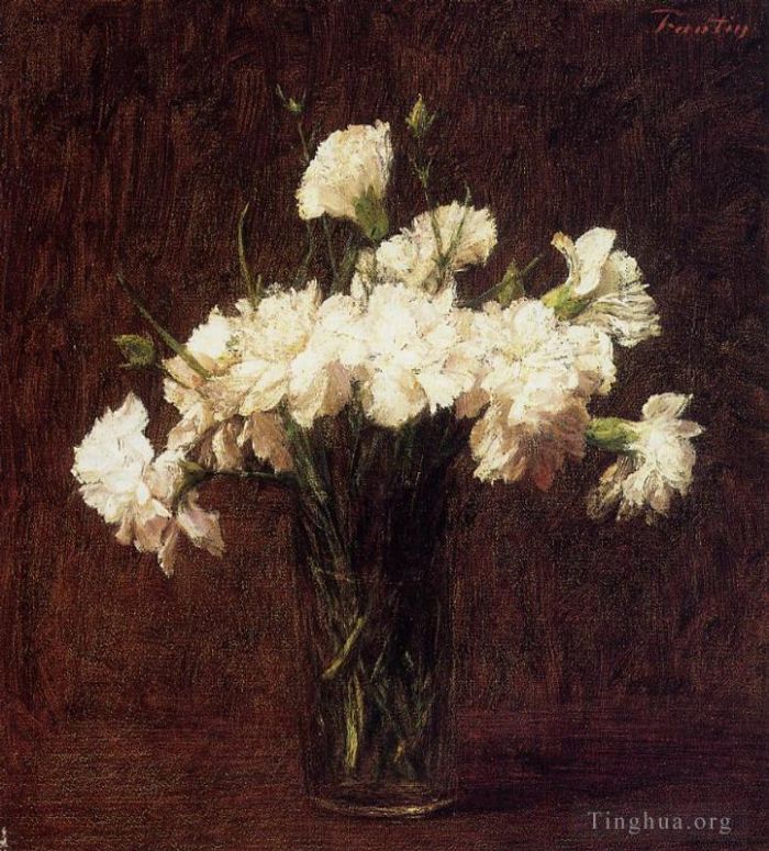 Henri Fantin-Latour Oil Painting - White Carnations