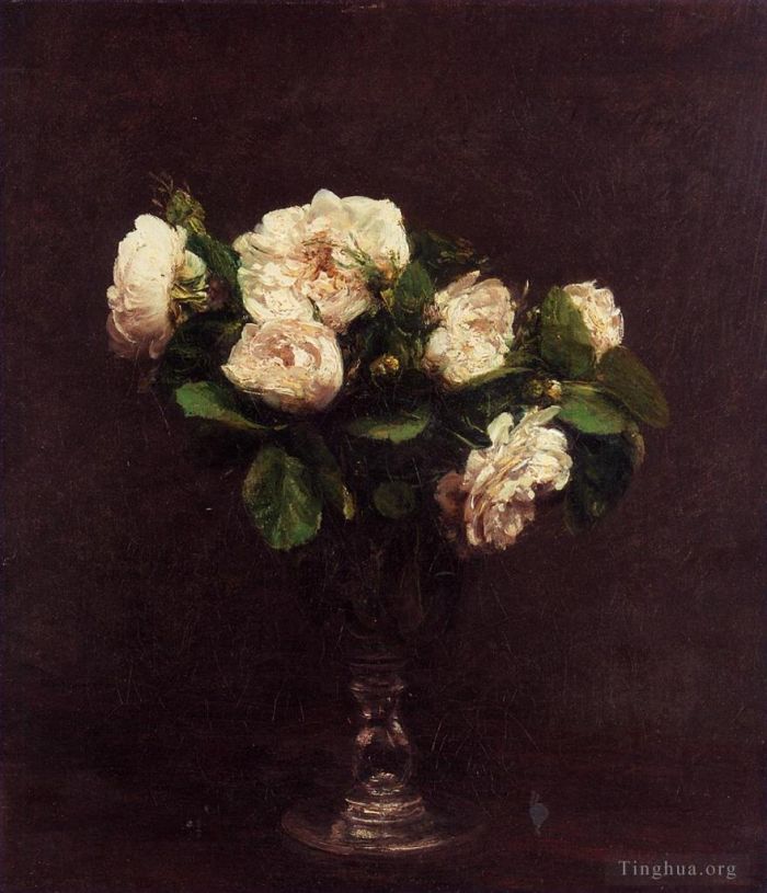 Henri Fantin-Latour Oil Painting - White Roses