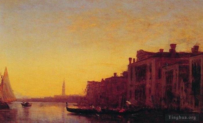 Felix Ziem Oil Painting - Grand Canal Venice