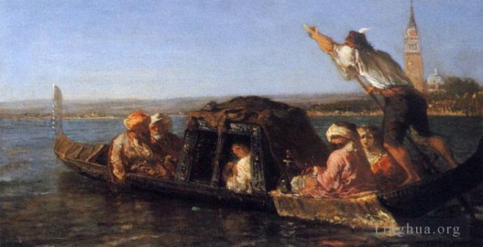 Felix Ziem Oil Painting - On the Venetian Lagoon
