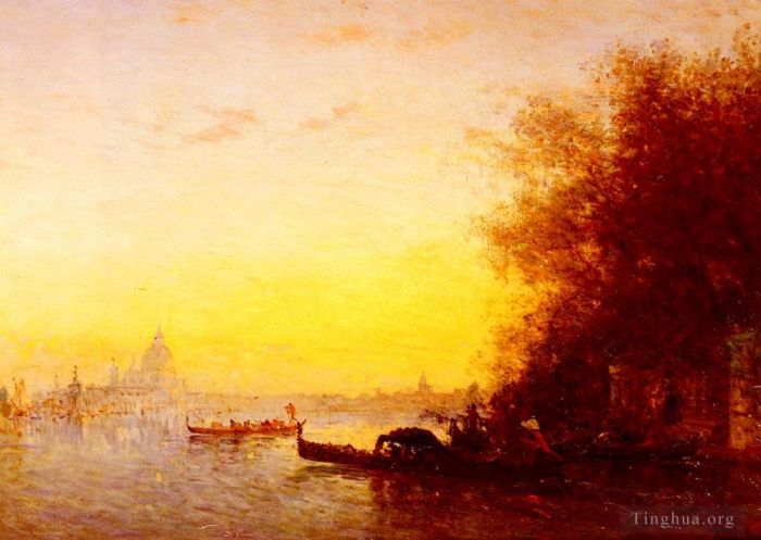 Felix Ziem Oil Painting - Scene Venetienne