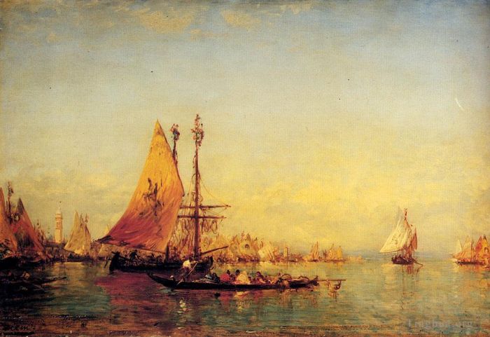 Felix Ziem Oil Painting - The Grand Canal Venice 1