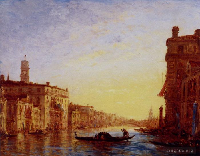 Felix Ziem Oil Painting - The Grand Canal