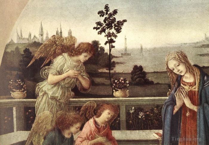 Filippino Lippi Oil Painting - Adoration of the Child 1480detail1