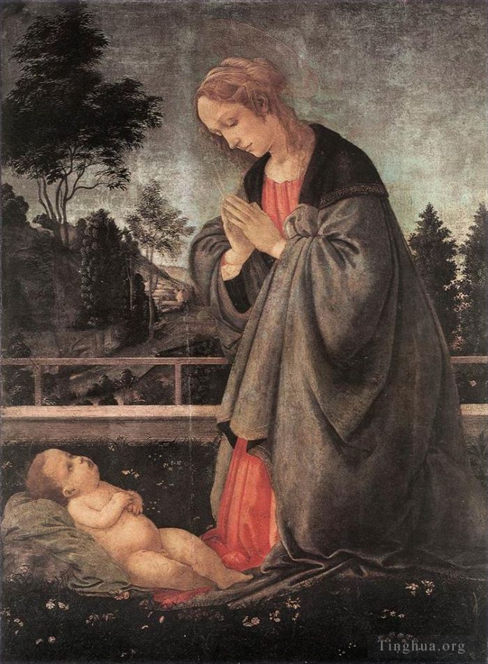 Filippino Lippi Oil Painting - Adoration of the Child 1483