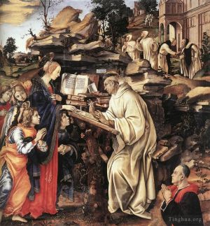Artist Filippino Lippi's Work - Apparition of The Virgin to St Bernard 1486
