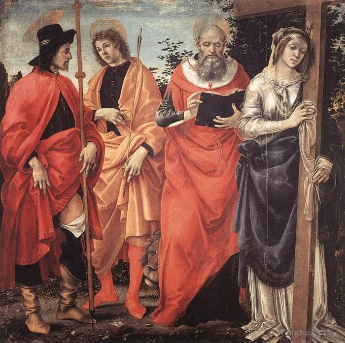 Filippino Lippi Oil Painting - Four Saints Altarpiece 1483
