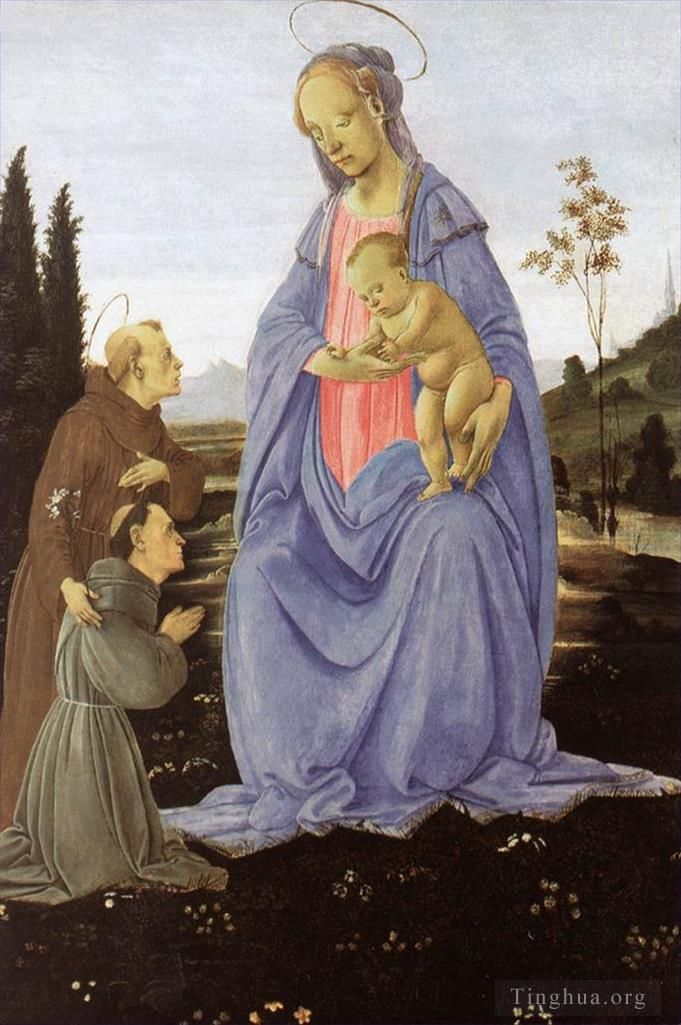 Filippino Lippi Oil Painting - Madonna with Child St Anthony of Padua and a Friar before 1480