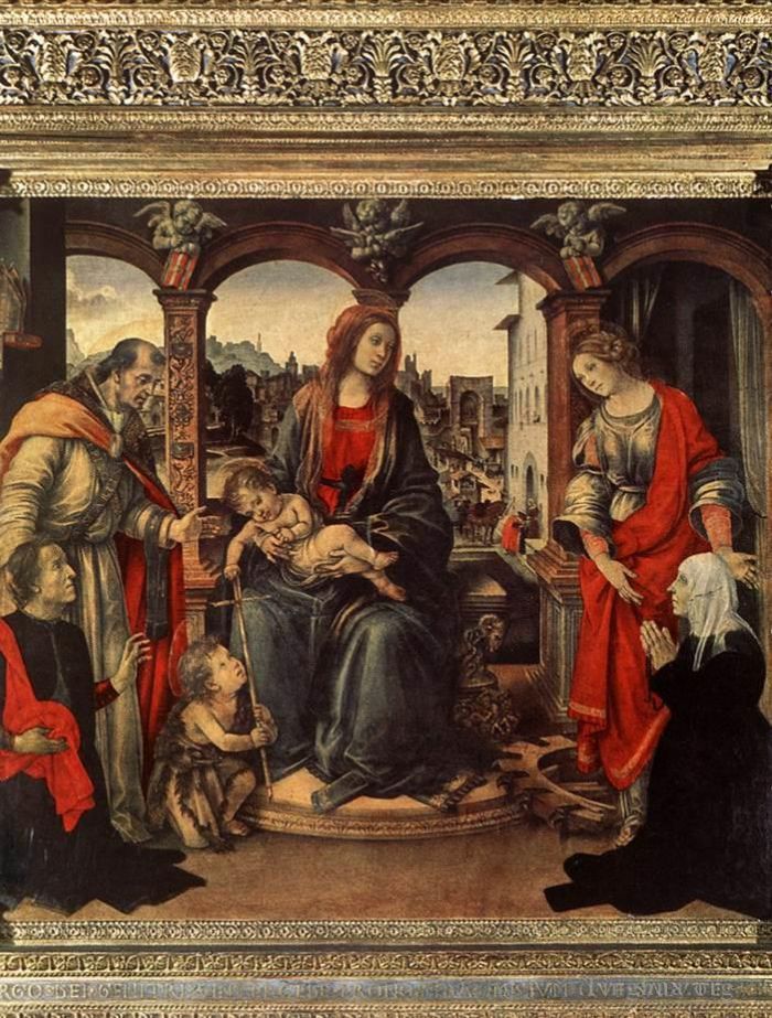 Filippino Lippi Oil Painting - Madonna with Child and Saints 1488