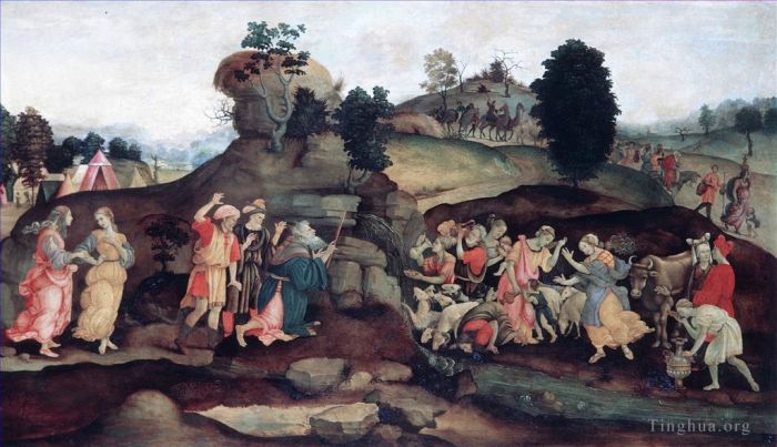 Filippino Lippi Oil Painting - Moses brings forth Water out of the Rock