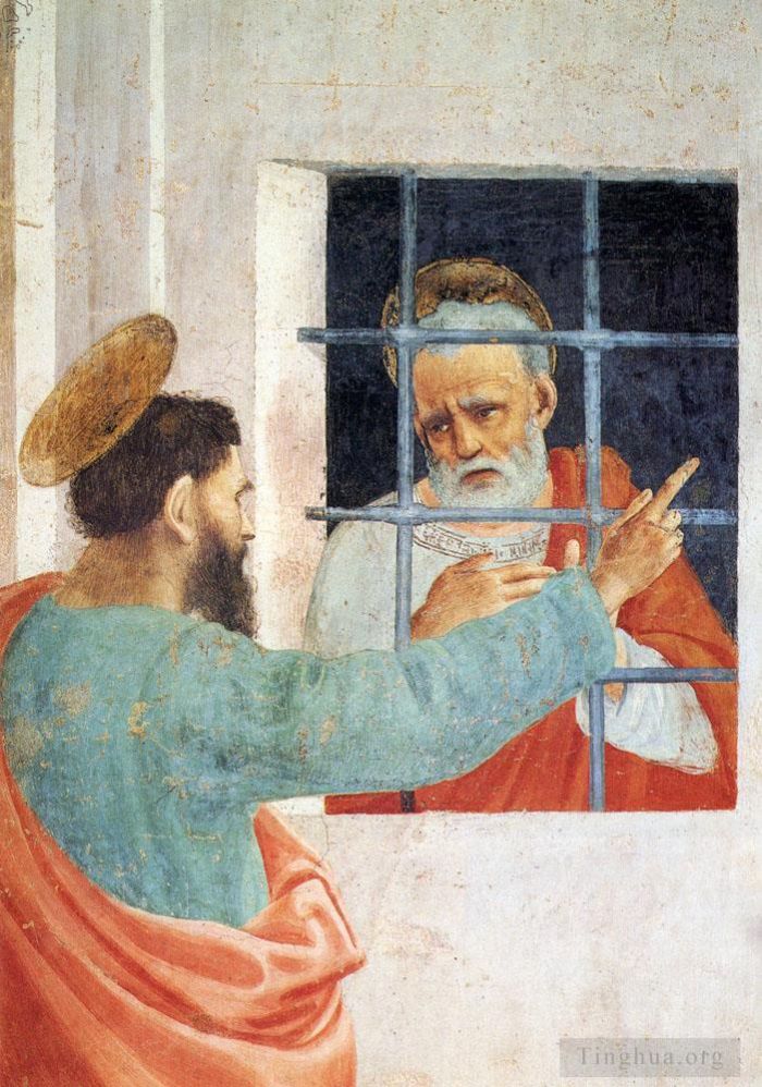 Filippino Lippi Oil Painting - St Peter Visited In Jail By St Paul