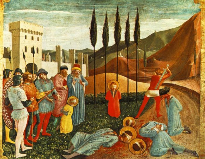 Fra Angelico Various Paintings - Beheading Of Saint Cosmas And saint Damian