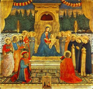 Artist Fra Angelico's Work - Madonna With The Child Saints And Crucifixion