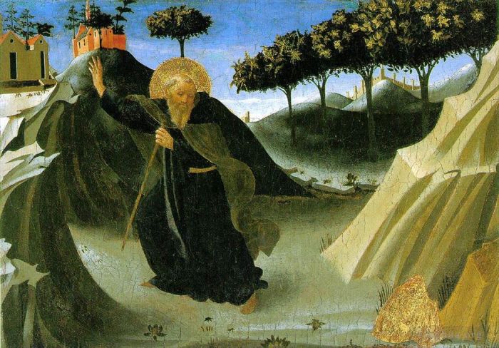Fra Angelico Various Paintings - Saint Anthony The Abbot Tempted By A Lump Of Gold