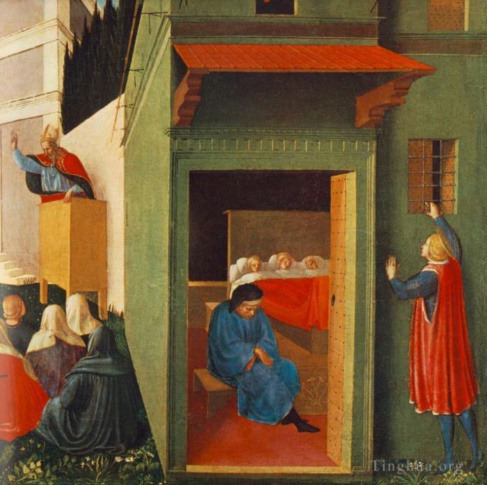 Fra Angelico Various Paintings - Story Of St Nicholas Giving Dowry To Three Poor Girls