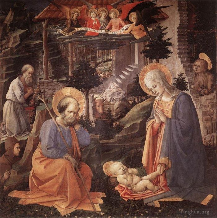 Fra Filippo Lippi Various Paintings - Adoration Of The Child