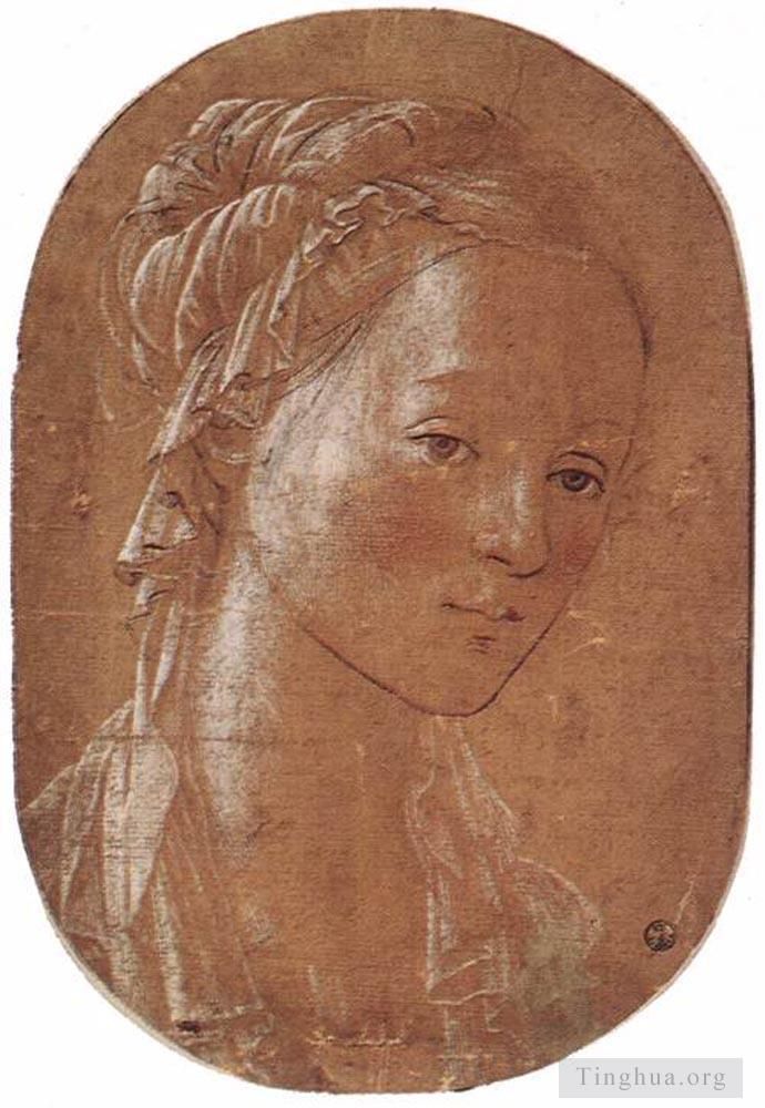 Fra Filippo Lippi Various Paintings - Head Of A Woman 1452
