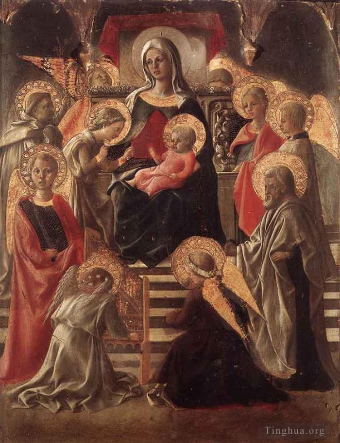 Fra Filippo Lippi Various Paintings - Madonna And Child Enthroned With Saints