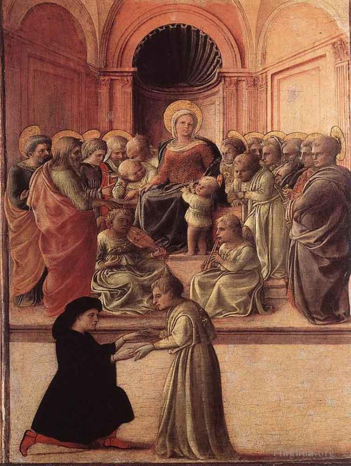 Fra Filippo Lippi Various Paintings - Madonna And Child With Saints And A Worshipper