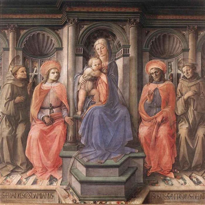 Fra Filippo Lippi Various Paintings - Madonna Enthroned With Saints