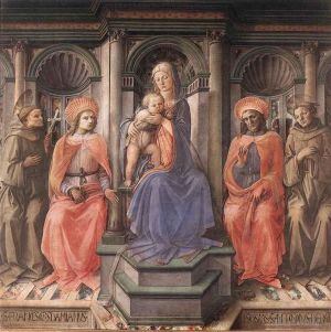 Artist Fra Filippo Lippi's Work - Madonna Enthroned With Saints