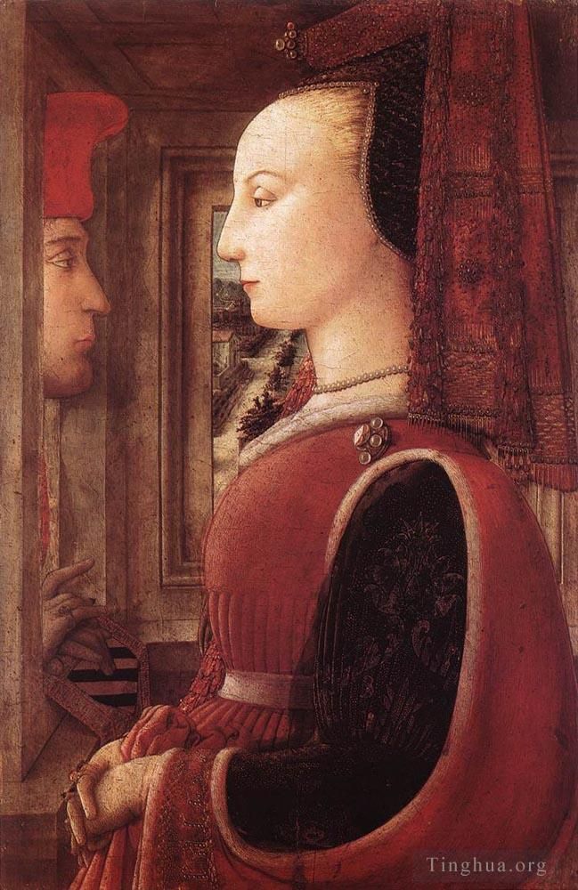 Fra Filippo Lippi Various Paintings - Portrait Of A Man And A Woman