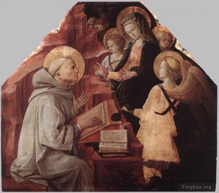 Fra Filippo Lippi Various Paintings - The Virgin Appears To St Bernard