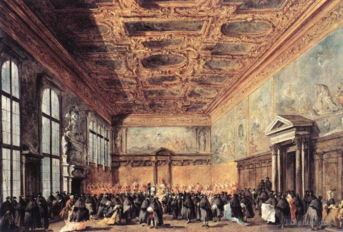 Francesco Guardi Oil Painting - Audience Granted by the Doge