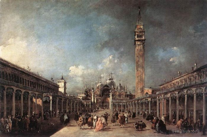 Francesco Guardi Oil Painting - Piazza di San Marco
