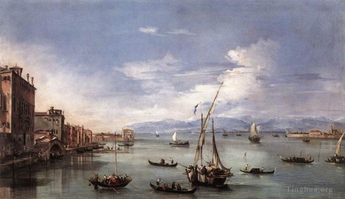 Francesco Guardi Oil Painting - The Lagoon from the Fondamenta Nuove