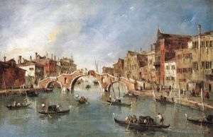 Artist Francesco Guardi's Work - The Three Arched Bridge at Cannaregio