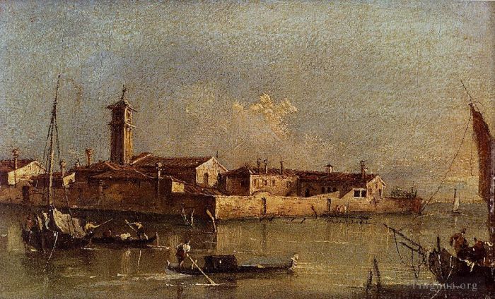 Francesco Guardi Oil Painting - View Of The Island Of San Michele Near Murano Venice