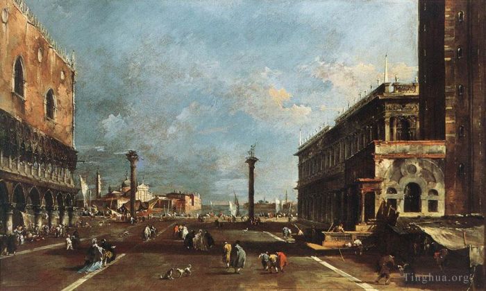 Francesco Guardi Oil Painting - View of Piazzetta San Marco towards the San Giogio Maggiore