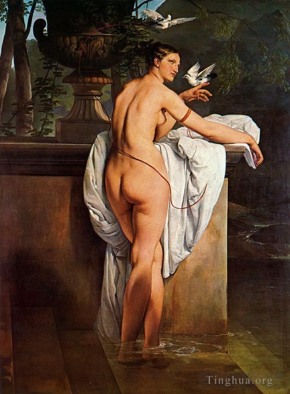 Francesco Hayez Oil Painting - Carlotta Chabert come venere 1830