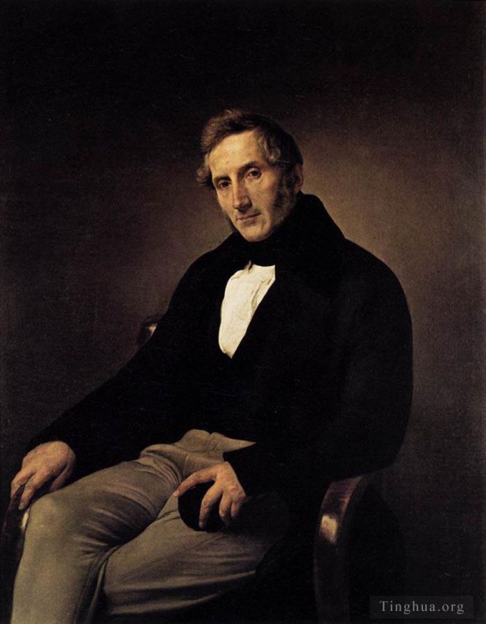 Francesco Hayez Oil Painting - Portrait Of Alessandro Manzoni